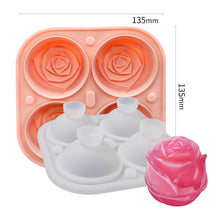 Afbeelding in Gallery-weergave laden, 4-Compartment Large Rose Ice Cube Mold
