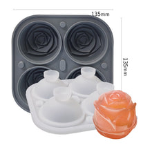 Afbeelding in Gallery-weergave laden, 4-Compartment Large Rose Ice Cube Mold
