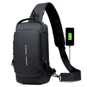 USB-opladen Sport Sling Anti-diefstal schoudertas