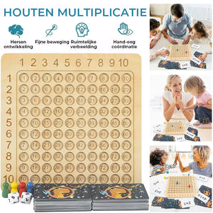 Houten Montessori Vermenigvuldiging Bordspel