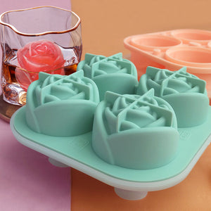 4-Compartment Large Rose Ice Cube Mold