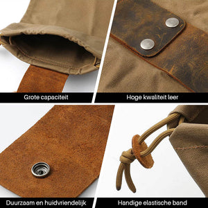 Leren en canvas bushcraft tas