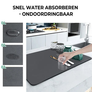 Superabsorberende afdruipmat voor de keuken