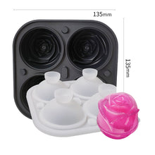 Afbeelding in Gallery-weergave laden, 4-Compartment Large Rose Ice Cube Mold
