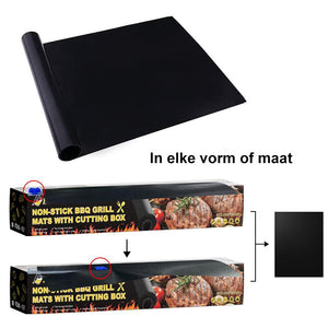 Non-stick BBQ-grill matten met snijbox